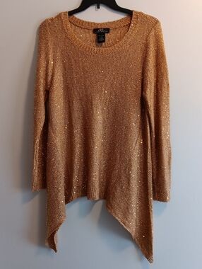 Midnight Velvet Gold Sequin Tunic Sweater
